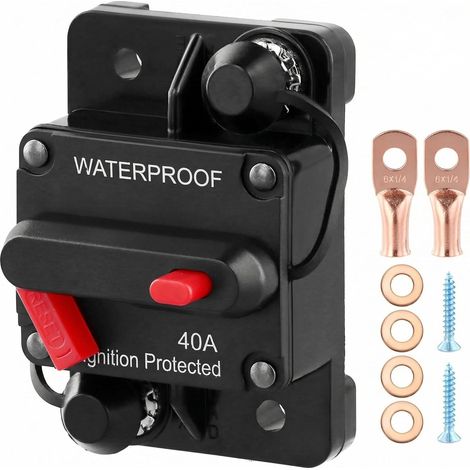 Disjoncteur 40 A - 12 V à 48 V DC - Réinitialisation Manuelle - Protection Circuit - Camion Camping-Car Solaire (1/5)