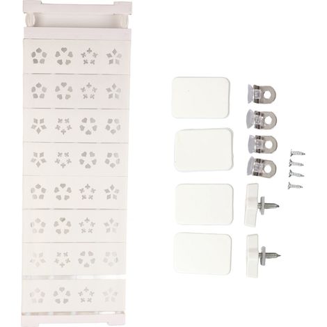Étagère de tension de placard extensible blanche sans perceuse séparateur d'organisateur de garde-robe télescopique 24 cm de largeur 75 à 120 cm / 29,5 à 47,2 pouces de longueur