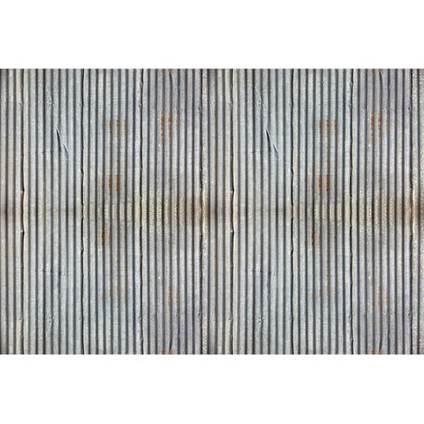 Papier peint panoramique aspect béton | Tapisserie panoramique industrielle moderne | Papier peint panoramique gris pour bureau - 267 x 400 cm (4 pièces) (1/2)