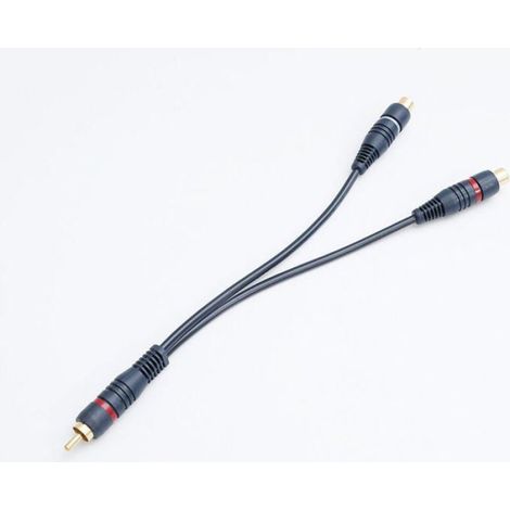 Câble Rca Répartiteur - 15 Cm - 1 Mâle À 2 Femelles - Blindage Cuivre - Or Plaqué - 2 Pièces (1/4)