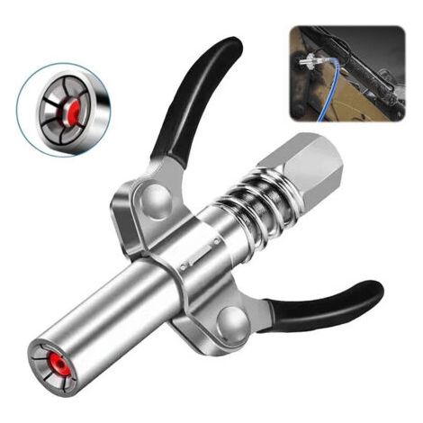 HOXILEELEO - Raccord pour pistolet à graisse, coupleur de buse de pompe à graisse, coupleur de serrage pour pistolet à graisse, raccord de buse pour tous types de pistolets à graisse (1/5)