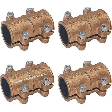 Set di 4 Fascetta in ottone per tappare i pori dei tubi in rame da 28 mm. Consigliata per tubi in rame da 28 mm