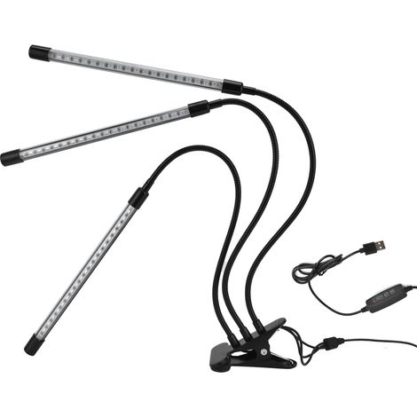 Lumière de croissance pour plantes d'intérieur, lampe de jardin USB 5V, col de cygne ajustable avec minuterie (1/5)