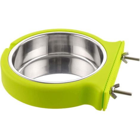 Filiyano-Gamelle amovible en acier inoxydable pour cage, à suspendre, pour chiens, chats, lapins et oiseaux. Petit bol d'eau et de nourriture (1/4)