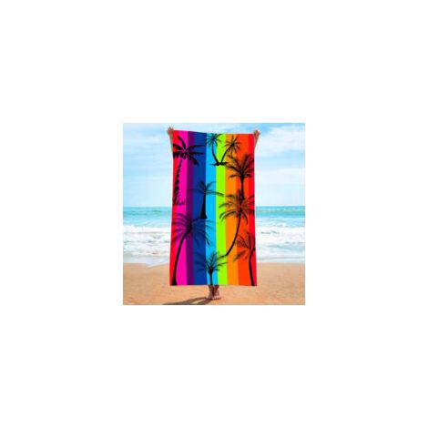 Strandtuch, ultrafeines und saugfähiges Strandtuch aus Fasern, bedrucktes Handtuch, Strandmatte - y-Crezuo