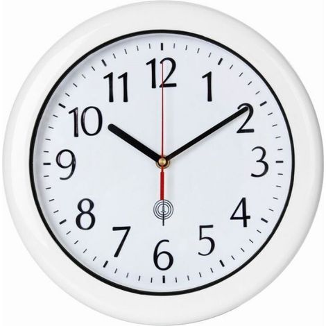 Horloge murale étanche - - Radio-pilotée - Ø25.4 cm - Trotteuse - IPX7 - Blanc - Silencieuse (1/4)