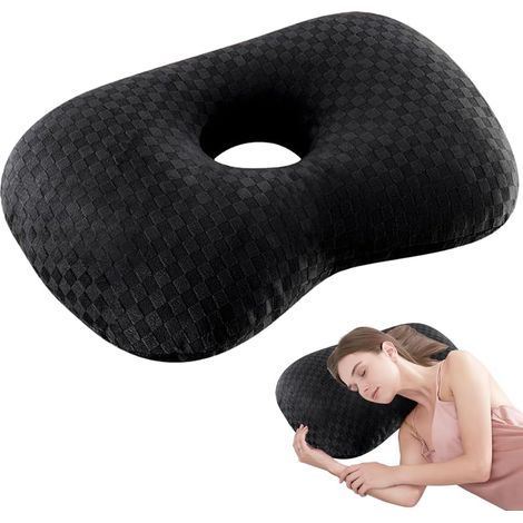 Ear Piercing Cushion, 8.9 cm Hole, Cotton Velvet, Ergonomic, Side Sleepers (1/5)