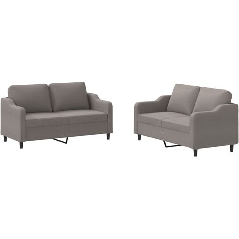 Maison Exclusive - Set di Divani 2 pz con Cuscini Tortora in Tessuto (1/5)