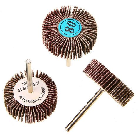 Lot de 5 disques à lamelles pour meuleuse rotative, tige de 3,175 mm (1/8 pouce), polissage et élimination de la rouille. (1/4)