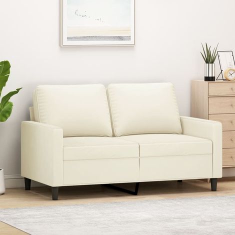 2-Sitzer-Sofa Creme 120 cm Samt vidaXL (1/5)