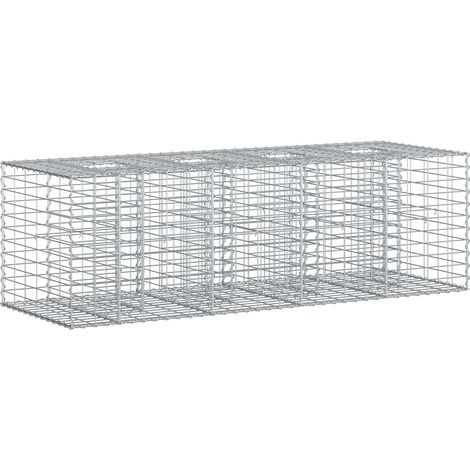 Lit surélevé gabion Argenté 180 x 60 x 55 cm Acier galvanisé