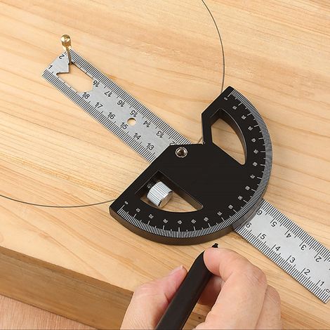 Winkelmesser für Holzbearbeitung, Kantenlineal für Holzbearbeitung, Markierungslineal für Holzbearbeitung, Designlineal für Holzbearbeitung, Winkelmesser, 12-Zoll-Winkelmesser. (1/5)