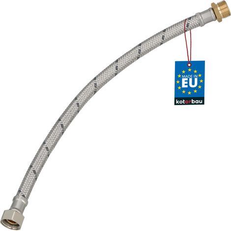 KOTARBAU® Flexible Robinet 3/8" x 3/8" - Flexible Eau - Tuyau Robinet 40 cm - Mâle x Femelle - Rallonge Robinet Cuisine Flexible - Acier Inoxydable - Tuyau Flexible Plomberie (1/4)