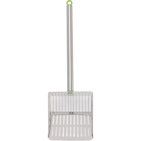 Toivize Raclette à fientes de poulet avec manche long en acier inoxydable antiadhésif, crible à litière à barreaux pour poules, chats et animaux domestiques, coloris vert (1/5)