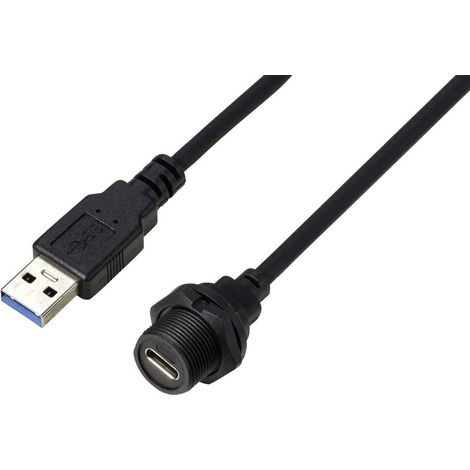 USB-C® 3.0 presa su spina IP67 (filettatura) cavo 0,5 m. TC-E10T-FT3-PWF/MU3-NWA-0.5PV-S Cavo in plastica impermeabile (1/4)