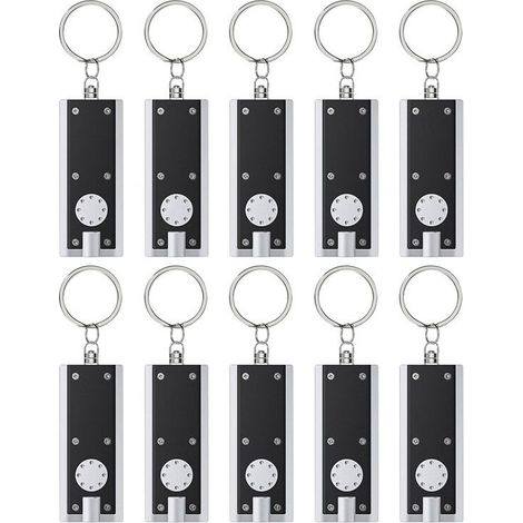Paquet de 10 Lampes de Poche Porte-CléS LED 12 Lumens, Torche Plate Portable à LumièRe Ultra Brillante pour le Camping en Plein Air et en (1/2)