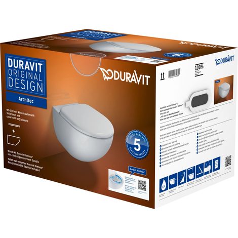 inodoro suspendido Duravit Architec 457209, sin marco, con
