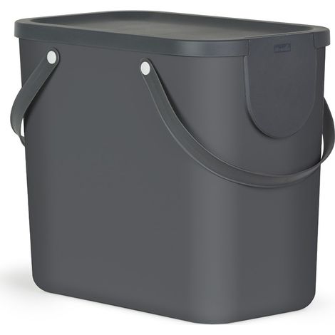 Poubelle de tri des déchets Rotho Albula 25L anthracite (1/6)