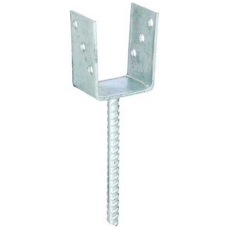 Sud Bois – Support à sceller pour poteau 12x12 – Acier galvanisé 5mm – Longueur tige 20cm – Fixation béton – Pour poteaux bois dur