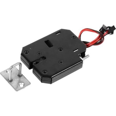 ZJCHAO Electric Lock Latch DC 12 V 2A Électromagnétique Électrique Serrure de Cabinet Armoire Tiroir En Acier Noir (1/4)
