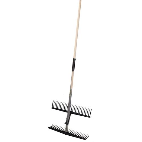RASTRELLO RACCOGLITORE FOGLIE, ERBA DOPPIO PETTINE CON MANICO 28X2 DENTI