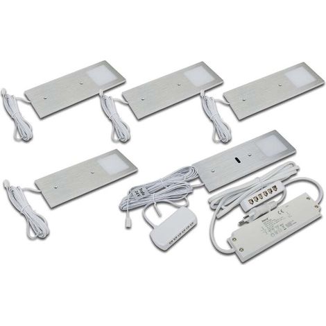[GEBRAUCHT] B-Ware Hera LED Unterbaulampe Eco-Pad F 5x Set dimmbar warmweiß Aluminium 3000K (1/2)
