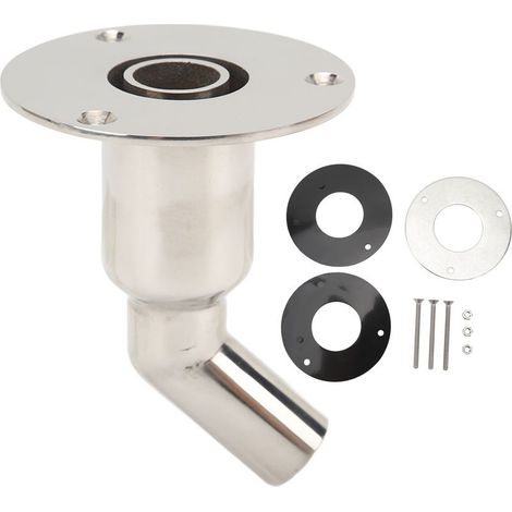 Prise de raccord de peau d'échappement à travers la coque, 22mm, Tube en acier inoxydable 316 pour Yachts, bateau, évents de chauffage Diesel, courbure. (1/4)
