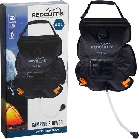 REDCLIFFS ducha camping 20 litros , Ducha solar portátil Redcliffs 20 L, la solución perfecta para disfrutar de una ducha cómoda y refrescante durante tus escapadas al aire libre.