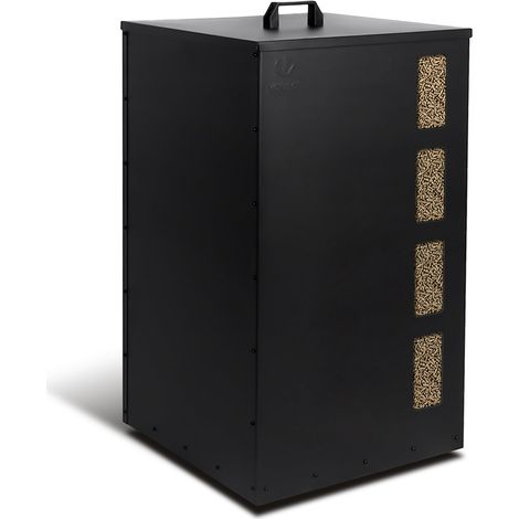 VOUNOT 60 kg Pellet Storage Bin with Wheels & Level Windows, Black (1/5)