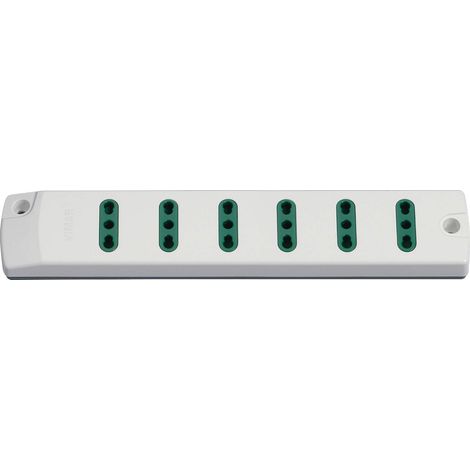 Vimar FP00406.B Presa mobile multipla 2P+T 16 A 250 V, con 6 uscite Bpresa SICURY standard italiano tipo P17/11, fornita senza cavo, Bianco