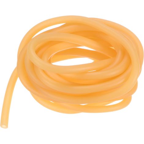Tuyau En Caoutchouc Latex Naturel, 1/8" [3mm] DI x 1/4" [6mm] DE Longueur De 16ft Tuyau Latex Pour Maison/Laboratoire/Sport, Bande Tubes Tres Elastique [Jaune] (1/5)