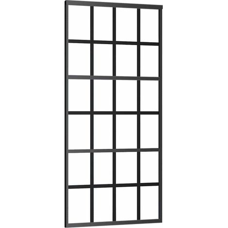 Maison Exclusive - Porte coulissante Verre ESG et aluminium 90x205 cm Noir (1/5)