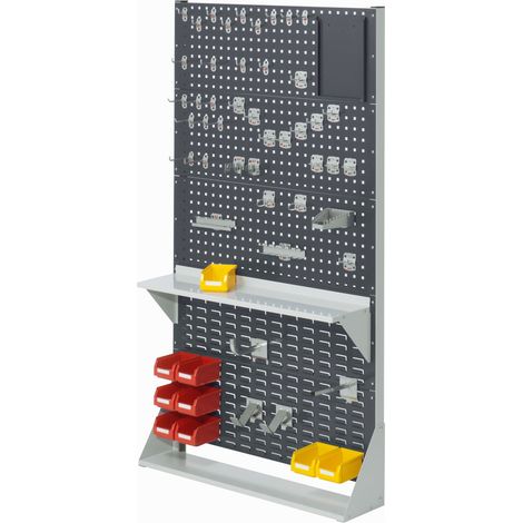 Kappes ®RasterPlan Stellwände einseitig Größe 5 - 3x Lochplatten 2x Schlitzplatten 1x Zubehörsortiment 55-teilig Anthrazitgrau RAL 7016