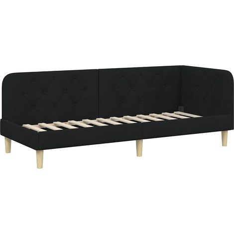 Corner Bed Frame Black 80 x 200 cm Fabric vidaXL