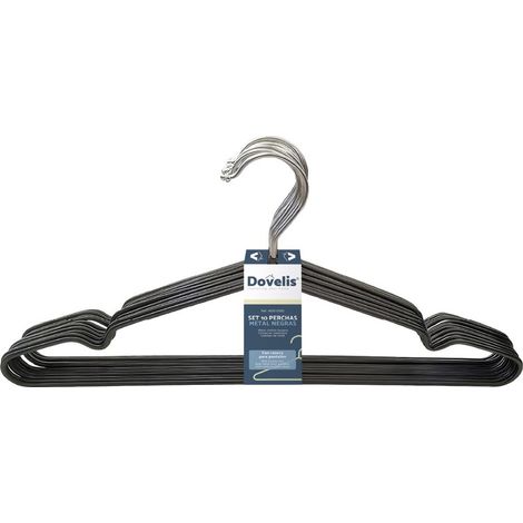 Set de 10 perchas metal Negro (1/2)