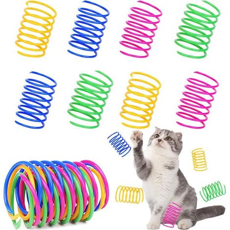 Lot de 40 jouets à plumes pour chat - Spirales interactives en plastique pour une utilisation en intérieur, pour frapper, mordre et poursuivre - Jouets actifs et sains pour chatons (1/5)