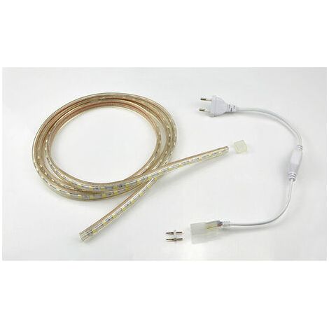 Bande LED avec interrupteur 2 m, 220 V, étanche IP65, lumière blanche