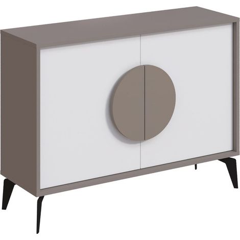 Holzbuffet "Gora" - 110 x 36 x 82 cm - Leichtes Mokka