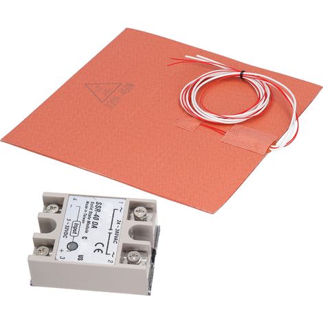 Tapis Chauffant Silicone 450W 220V 250x250mm avec Module Relais pour Imprimante 3D VORON (1/5)