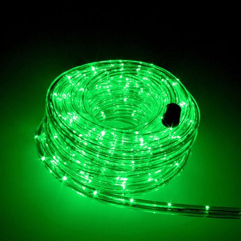 F3 LED Lichterschlauch Lichterkette Beleuchtung in gewünschter Länge für Drinnen und Draußen, Grün 10m