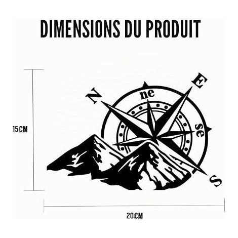 Mountain Compass Stickers for Car Hood, 4X4 OFF ROAD 4WD PickUp Vinyl Stickers, Bodywork, Side Door, Car Decals (1/4)