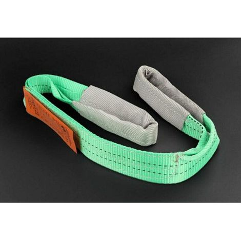 1PCS Élingue 2 tonnes 1 m, sangle de levage, élingues plates tissées en polyester, pour soulever une marchandise ou un véhicule, tirer des marchandises lourdes-vert (1/5)