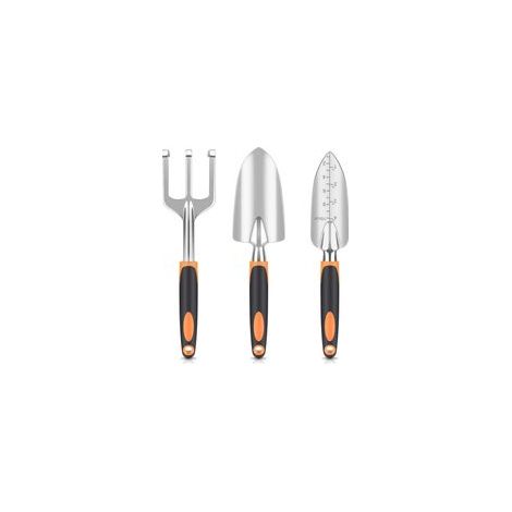 Outils de jardin, pelle de jardin, sécateur, outil de jardin multifonctionnel Portable, ensemble de 3 pièces, Orange (1/5)