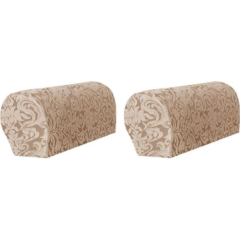 Lot de 2 housses d'accoudoirs pour fauteuil inclinable et canapé (abricot) (1/5)