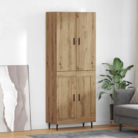 vidaXL Highboard 2 pcs Artisan-Eiche 69,5 x 34 x 180 cm Holzwerkstoff (1/5)