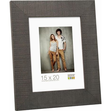 Cadre Photo Bois Brut Gris 15,2 x 15,2 x 1,8 cm (1/2)