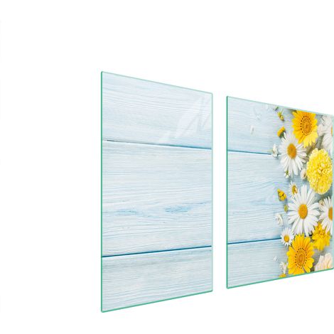 ASSIETTE EN VERRE et PLANCHE À DÉCOUPER 100x52 CAMOMILLE (1/5)