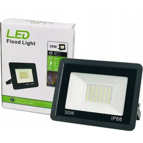 Foco LED Apple Slim de 30 W, 6000 K, IP66, color negro, para exteriores. (1/4)