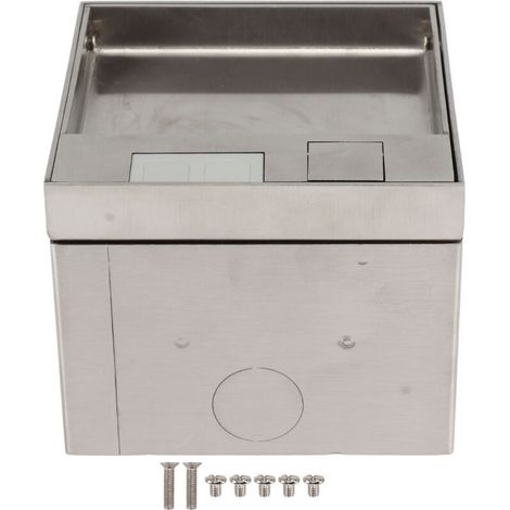 Prise de courant au sol en acier inoxydable, PC élégant, étanche, sortie encastrée (1/5)
