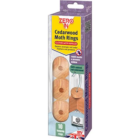 Zero In Cedarwood Moth Rings Pack Of 10 (1/2)